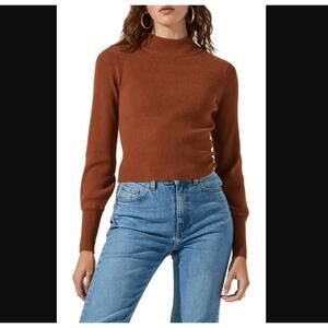 ASTR the Label Tie Back Mock Neck Sweater in Camel NWOT